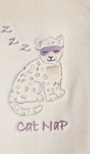 Indigo Sky Cheetah Embroidered Fleece Pyjama